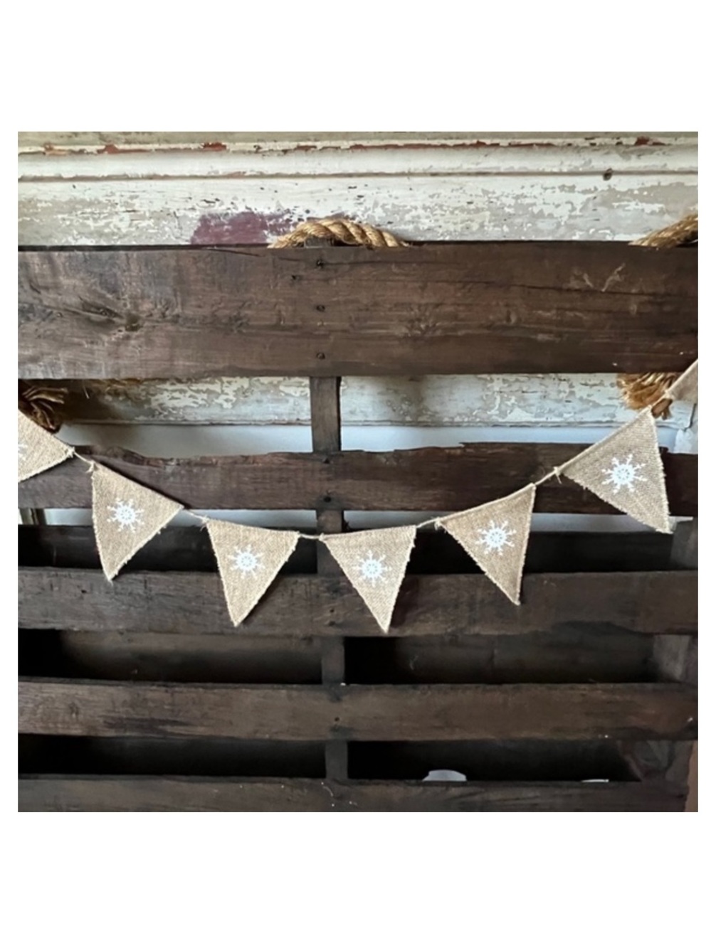 Burlap Snowflake Mantel/Wall Decor